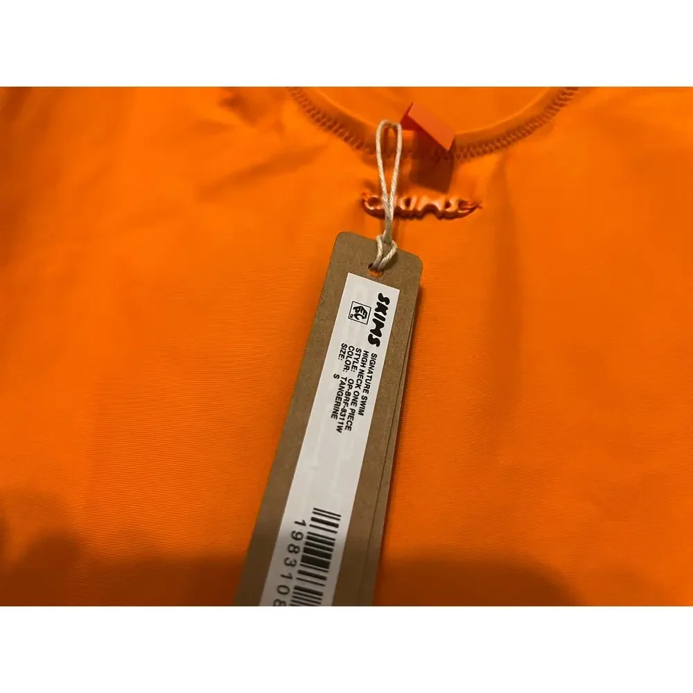 SMALL SKIMS Signature Swim High Neck One Piece Tangerine